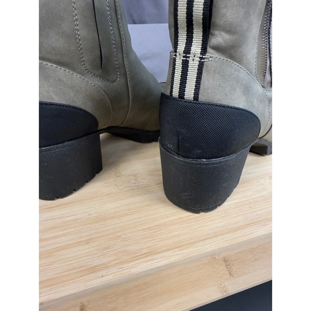 Dr. Scholl's Ankle Boots Olive Green 8.5 M Level Best Block Heel Utility Bootie